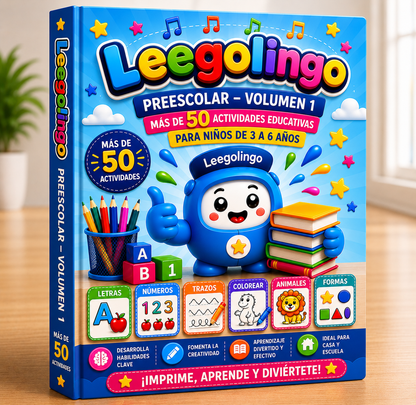 Leegolingo Preescolar – Volumen 1 | Más de 50 Actividades Educativas para Niños de 3 a 6 Años